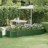 Image de Jardinière surélevée vidaXL en acier galvanisé 249 x 100 x 36 cm, vert