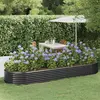 Image de vidaXL Lit surélevé Acier revêtu par poudre 322x100x36 cm Anthracite