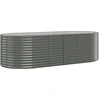 Image de vidaXL Lit surélevé Acier revêtu par poudre 249x100x68 cm Gris