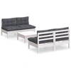 Image de vidaXL Ensemble de salon de jardin 5 pièces avec coussins Anthracite Pin