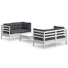 Image de vidaXL Ensemble de salon de jardin 5 pièces avec coussins Anthracite Pin