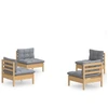 Image de vidaXL Ensemble de salon de jardin 4 pièces avec coussins gris en pin