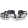 Image de vidaXL Ensemble de salon de jardin 9 pièces avec coussins Anthracite Pin