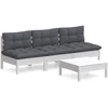Image de vidaXL Ensemble de salon de jardin 4 pièces avec coussins Anthracite Pin