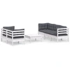 Image de vidaXL Ensemble de salon de jardin 6 pièces avec coussins Anthracite Pin