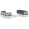 Image de vidaXL 7-tlg. Set de salon de jardin avec baisers en anthracite Kiefernholz