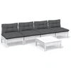 Image de vidaXL Ensemble de salon de jardin 5 pièces avec coussins Anthracite Pin