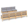 Image de vidaXL Ensemble de jardin lounge 8 pièces avec coussins gris en pin