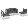 Image de vidaXL Ensemble salon de jardin 4 pièces avec coussins pin massif