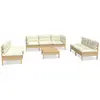 Image de vidaXL Ensemble salon de jardin 8 pièces avec coussins crème pin massif