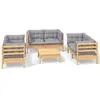 Image de vidaXL Ensemble salon de jardin 7 pièces avec coussins gris pin massif