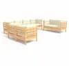 Image de vidaXL Ensemble salon de jardin 8 pièces avec coussins crème pin massif