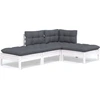 Image de vidaXL Ensemble salon de jardin 4 pièces avec coussins pin massif