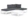 Image de vidaXL Ensemble salon de jardin 5 pièces avec coussins Pin blanc
