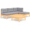Image de vidaXL Ensemble de salon de jardin 5 pièces avec coussins gris en pin
