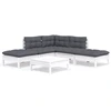 Image de vidaXL Ensemble salon de jardin 6 pièces avec coussins Pin blanc