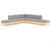 Image de vidaXL Ensemble de salon de jardin 7 pièces avec coussins gris en pin