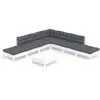 Image de vidaXL Ensemble de jardin lounge 8 pièces avec coussins blanc pin