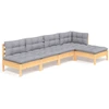 Image de vidaXL Ensemble de salon de jardin 5 pièces avec coussins gris en pin