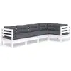 Image de vidaXL Ensemble salon de jardin 5 pièces avec coussins Pin blanc