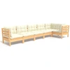 Image de vidaXL Ensemble salon de jardin 6 pièces avec coussins Crème Pin