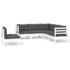 Image de vidaXL Ensemble salon de jardin 5 pièces avec coussins Pin blanc