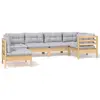 Image de vidaXL Ensemble de salon de jardin 6 pièces avec coussins gris en pin