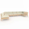 Image de vidaXL Ensemble salon de jardin 7 pièces avec coussins Crème Pin