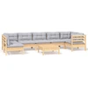 Image de vidaXL Ensemble de jardin lounge 8 pièces avec coussins gris en pin