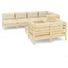 Image de vidaXL Ensemble salon de jardin 8 pièces avec coussins crème pin massif