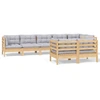 Image de vidaXL Ensemble salon de jardin 8 pièces avec coussins gris pin massif