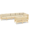 Image de vidaXL Ensemble salon de jardin 8 pièces avec coussins crème pin massif