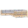 Image de vidaXL Ensemble salon de jardin 9 pièces avec coussins gris pin massif