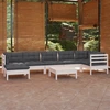 Image de vidaXL Ensemble salon de jardin 8 pièces avec coussins blanc pin massif