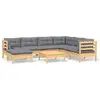 Image de vidaXL Ensemble salon de jardin 8 pièces avec coussins gris pin massif