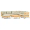 Image de vidaXL Ensemble salon de jardin 8 pièces avec coussins crème pin massif