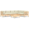 Image de vidaXL Ensemble salon de jardin 7 pièces avec coussins crème pin massif