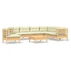 Image de vidaXL Ensemble salon de jardin 8 pièces avec coussins crème pin massif