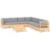 Image de vidaXL Ensemble salon de jardin 8 pièces avec coussins gris pin massif