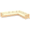 Image de vidaXL Ensemble salon de jardin 8 pièces avec coussins crème pin massif