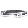 Image de vidaXL Ensemble salon de jardin 11 pièces avec coussins blanc pin massif