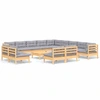 Image de ensemble salon de jardin 14 pièces avec coussins gris pin massif