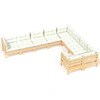 Image de vidaXL Ensemble de salon de jardin 9 pièces avec coussins Crème Pin