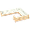 Image de vidaXL 10-tlg. Set de salon de jardin avec baisers en crème Kiefernholz