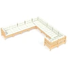 Image de vidaXL 10-tlg. Set de salon de jardin avec baisers en crème Kiefernholz