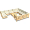 Image de 12-pièces salon de jardin avec coussins en pin crème