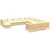 Image de 12-pièces salon de jardin avec coussins en pin crème