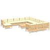 Image de 13-pièces salon de jardin avec coussins en pin crème