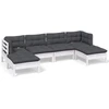 Image de vidaXL Ensemble salon de jardin 6 pièces avec coussins Pin blanc