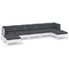 Image de vidaXL Ensemble de salon de jardin 7 pièces avec coussins blanc pin